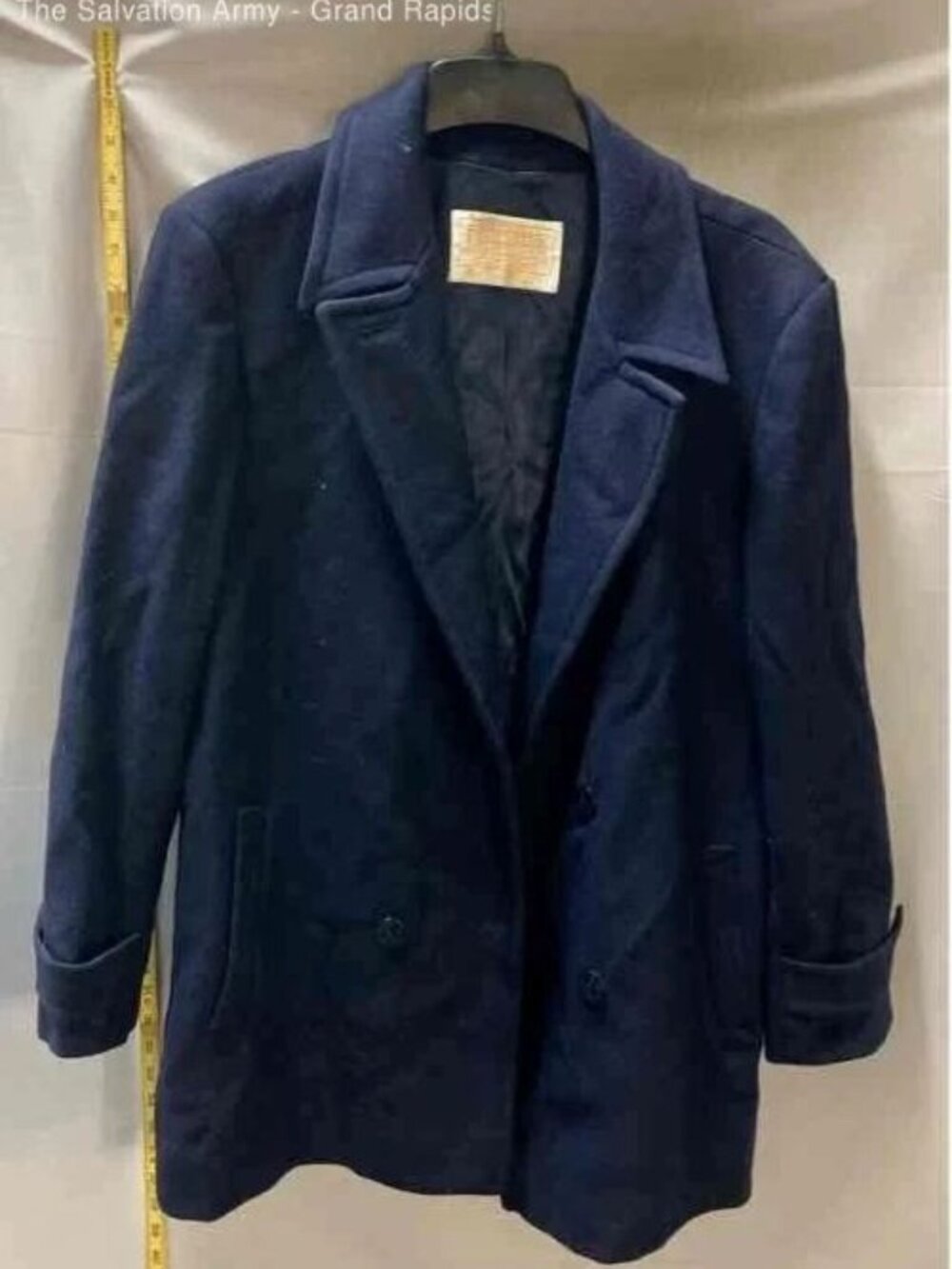 Pendleton Women's Blue Wool Long Sleeve Pockets Double-Breasted Pea Coat size 16